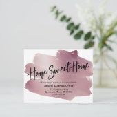 Thuis Handgeschreven Roze Goud Swash Kaart (Staand voorkant)