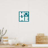 Thuis Hart Staat Poster Bord (Keuken)