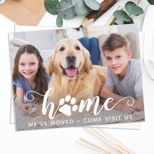 Thuis hebben we de 'Bever Dog Family Pet Moving An Briefkaart