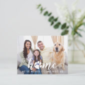 Thuis hebben we de 'Bever Dog Family Pet Moving An Briefkaart (Staand voorkant)