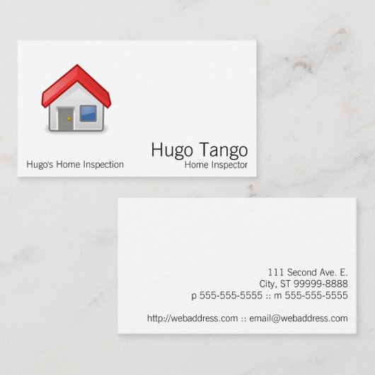 Thuis / Huis / Tango Visitekaartje (Voorkant / Achterkant)