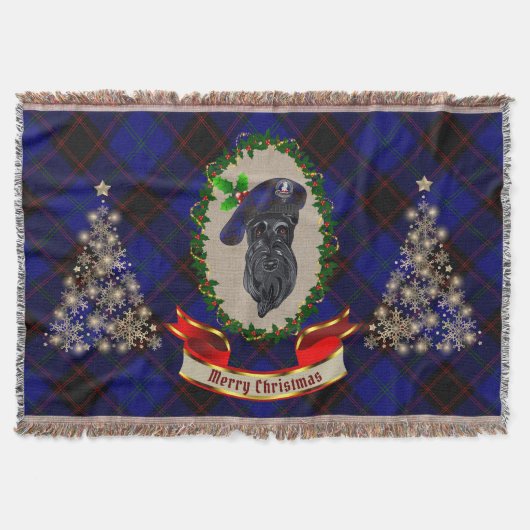 Thuis/Hume Scottie Dog Kerstmis Blanket Deken (Voorkant)