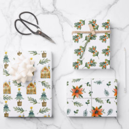 Thuis Hygge kerstpatroon Inpakpapier Vel
