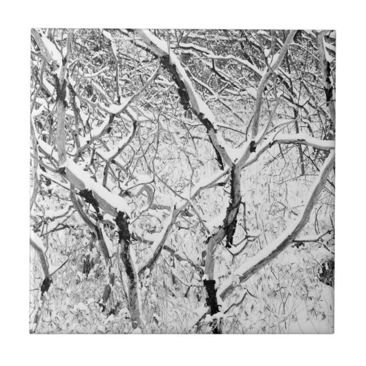 thuis in de sneeuw tegeltje (Voorkant)