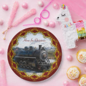 Thuis in de trein met kerst papieren bordje (Feest)