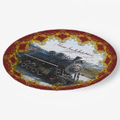 Thuis in de trein met kerst papieren bordje (Gekanteld)