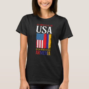 Thuis in de Verenigde Staten Hart uit Armenië Patr T-shirt