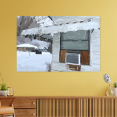 Thuis in de winter canvasprint canvas afdruk (Insitu (Woonkamer))