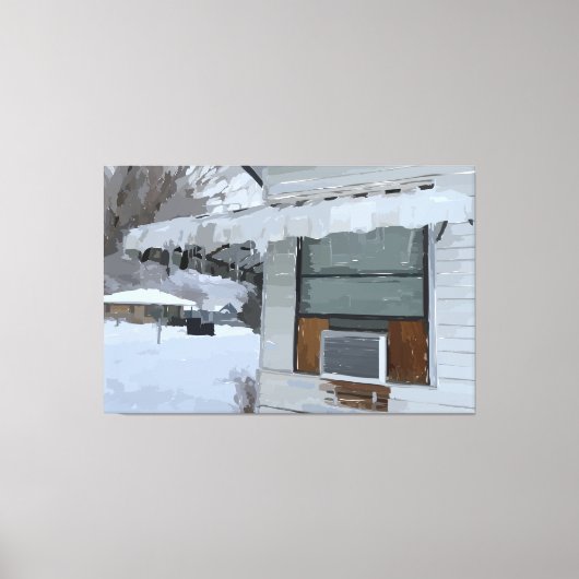 Thuis in de winter canvasprint canvas afdruk (Voorkant)