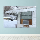 Thuis in de winter canvasprint canvas afdruk (Insitu (Houten vloer))