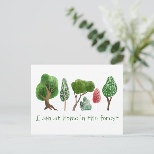Thuis in het Inspirerend prijsopgave voor bossen Briefkaart (Staand voorkant)