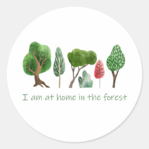 Thuis in het Inspirerend prijsopgave voor bossen Ronde Sticker
