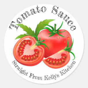 Thuis Inblikken Bedrijfs Tomatensaus Voedsetlabel Ronde Sticker