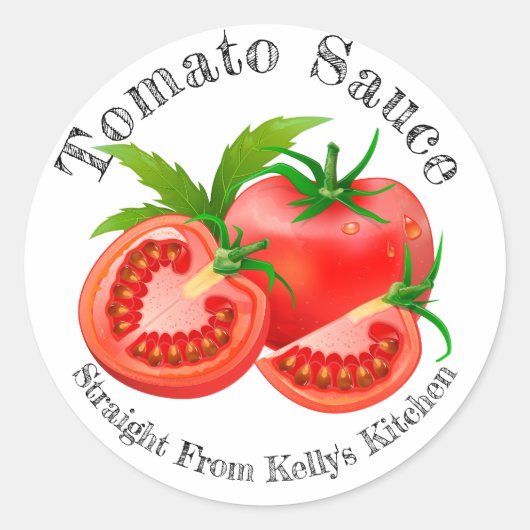Thuis Inblikken Bedrijfs Tomatensaus Voedsetlabel Ronde Sticker (Voorkant)