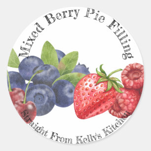Thuis Inblikken Zakelijke Gemengde Bes Pie Vulling Ronde Sticker