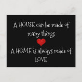 Thuis is altijd gemaakt van Love Quote Typography  Briefkaart (Voorkant)