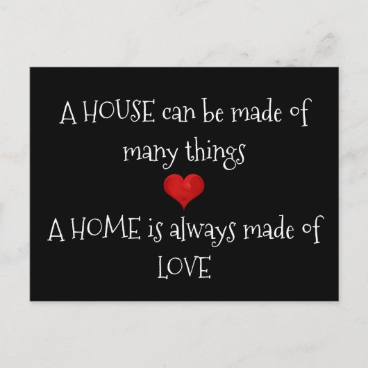 Thuis is altijd gemaakt van Love Quote Typography  Briefkaart (Voorkant)