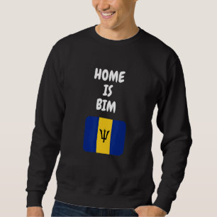 Thuis is Bim Barbados Vlag Trots Bajan Vrouwen Man Trui