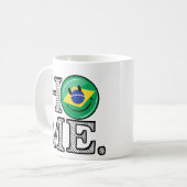 Thuis is Brazilië glimlachend vlaggenhuisWarmer Koffiemok (Voorkant links)
