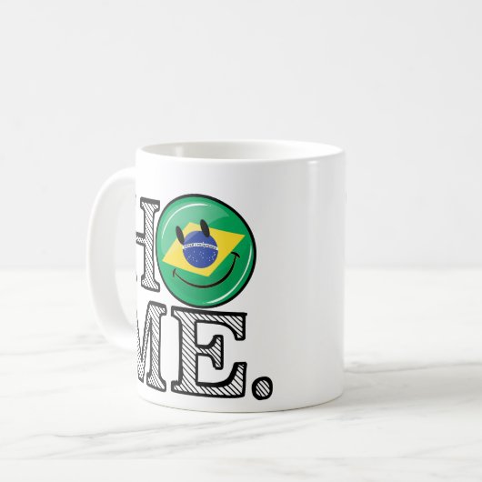 Thuis is Brazilië glimlachend vlaggenhuisWarmer Koffiemok (Voorkant links)
