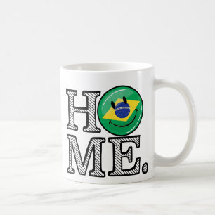 Thuis is Brazilië glimlachend vlaggenhuisWarmer Koffiemok