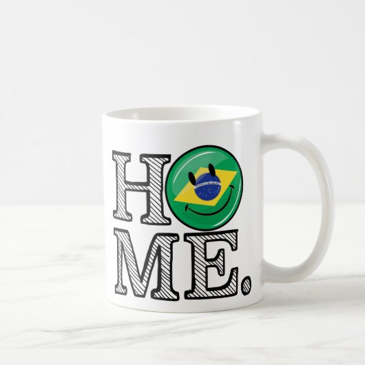 Thuis is Brazilië glimlachend vlaggenhuisWarmer Koffiemok (Rechts)