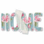 Thuis is Californische Rozen Aqua Grunge Sticker (Voorkant)