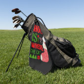 thuis is de kat kerstmis golfhanddoek (Groen)