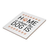 Thuis is de plaats waar de hond Roos Gold Foil sch Tegeltje (Zijkant)