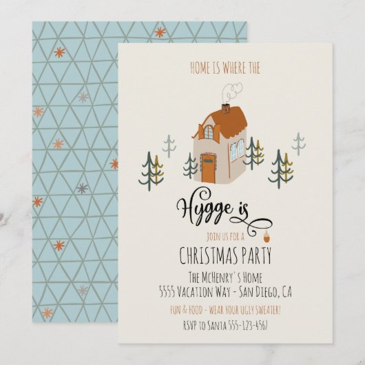 Thuis is de plaats waar de hygge kerstfeest is kaart (Voorkant / Achterkant)
