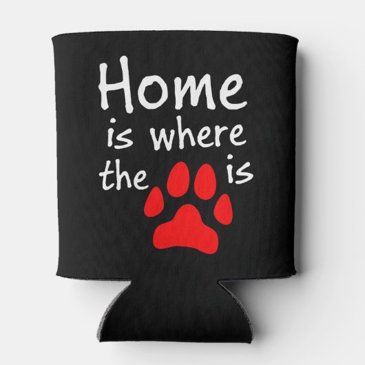 Thuis is de plaats waar de papierafdruk is blikjeskoeler (Achterkant)