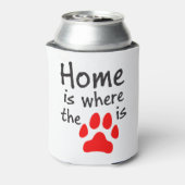 Thuis is de plaats waar de papierafdruk is blikjeskoeler (Blikje Achterkant)