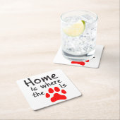 Thuis is de plaats waar de papierafdruk is kartonnen onderzetters (Insitu)