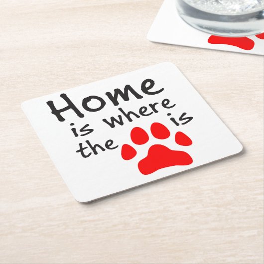 Thuis is de plaats waar de papierafdruk is kartonnen onderzetters (Schuin)