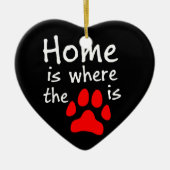 Thuis is de plaats waar de papierafdruk is keramisch ornament (Voorkant)