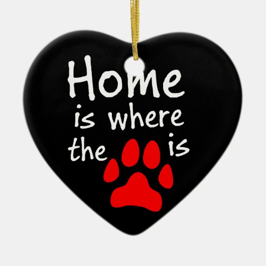 Thuis is de plaats waar de papierafdruk is keramisch ornament (Voorkant)