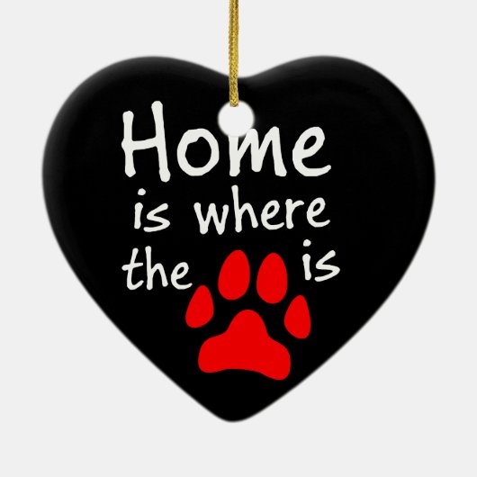 Thuis is de plaats waar de papierafdruk is keramisch ornament (Achterkant)