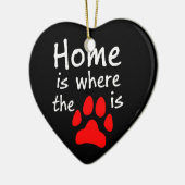 Thuis is de plaats waar de papierafdruk is keramisch ornament (Links)