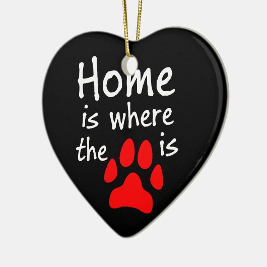 Thuis is de plaats waar de papierafdruk is keramisch ornament (Links)