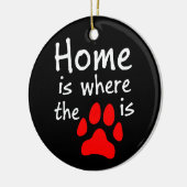 Thuis is de plaats waar de papierafdruk is keramisch ornament (Links)