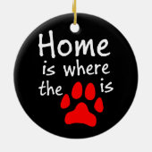 Thuis is de plaats waar de papierafdruk is keramisch ornament (Achterkant)