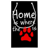 Thuis is de plaats waar de papierafdruk is klein cadeauzakje (Achterkant)