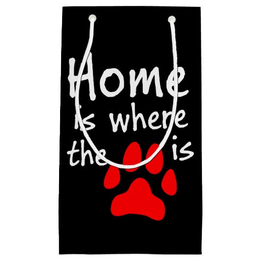 Thuis is de plaats waar de papierafdruk is klein cadeauzakje (Voorkant)