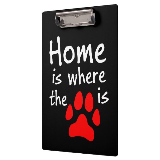 Thuis is de plaats waar de papierafdruk is klembord (Links)