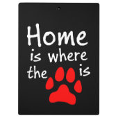 Thuis is de plaats waar de papierafdruk is klembord (Achterkant)