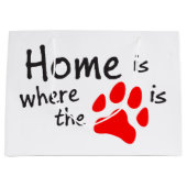 Thuis is de plaats waar de papierafdruk is large cadeautasje (Voorkant)