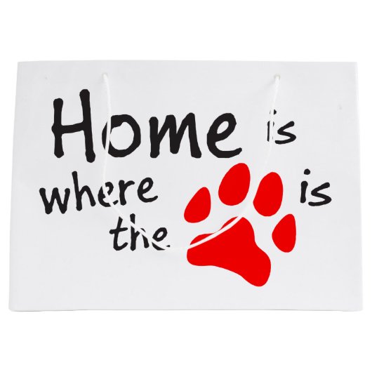 Thuis is de plaats waar de papierafdruk is large cadeautasje (Voorkant)