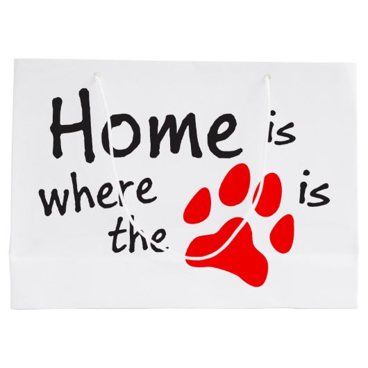 Thuis is de plaats waar de papierafdruk is large cadeautasje (Achterkant)