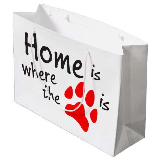 Thuis is de plaats waar de papierafdruk is large cadeautasje (Achterkant Gekanteld)