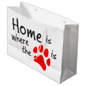 Thuis is de plaats waar de papierafdruk is large cadeautasje (Voorkant Gekanteld)